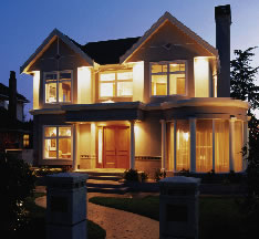 outdoor lighting at dusk